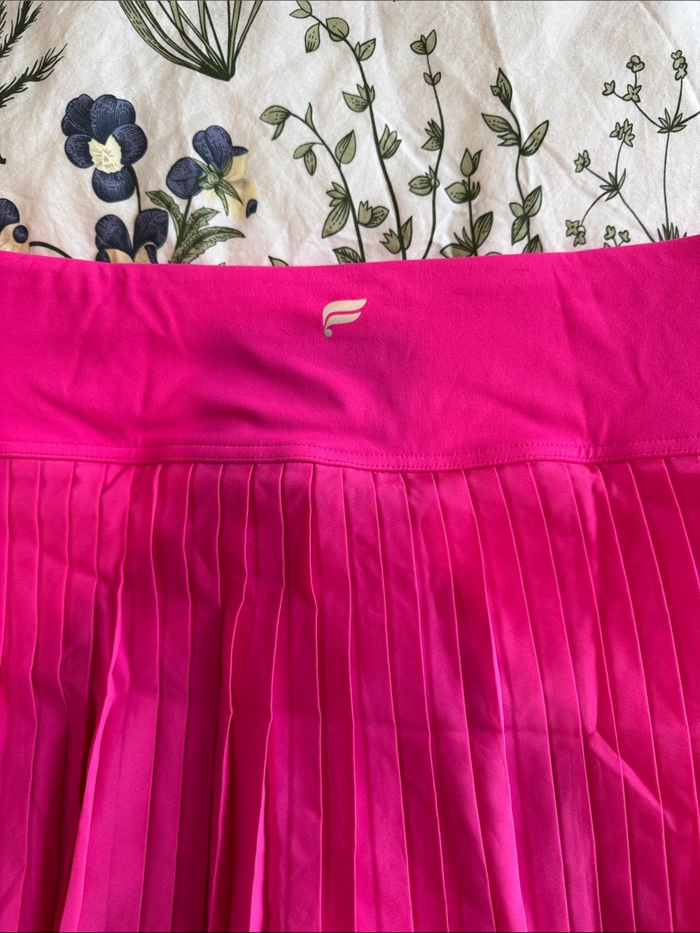 Fabletics Hot Pink Pleated Skater Skirt - Picture 3 of 4